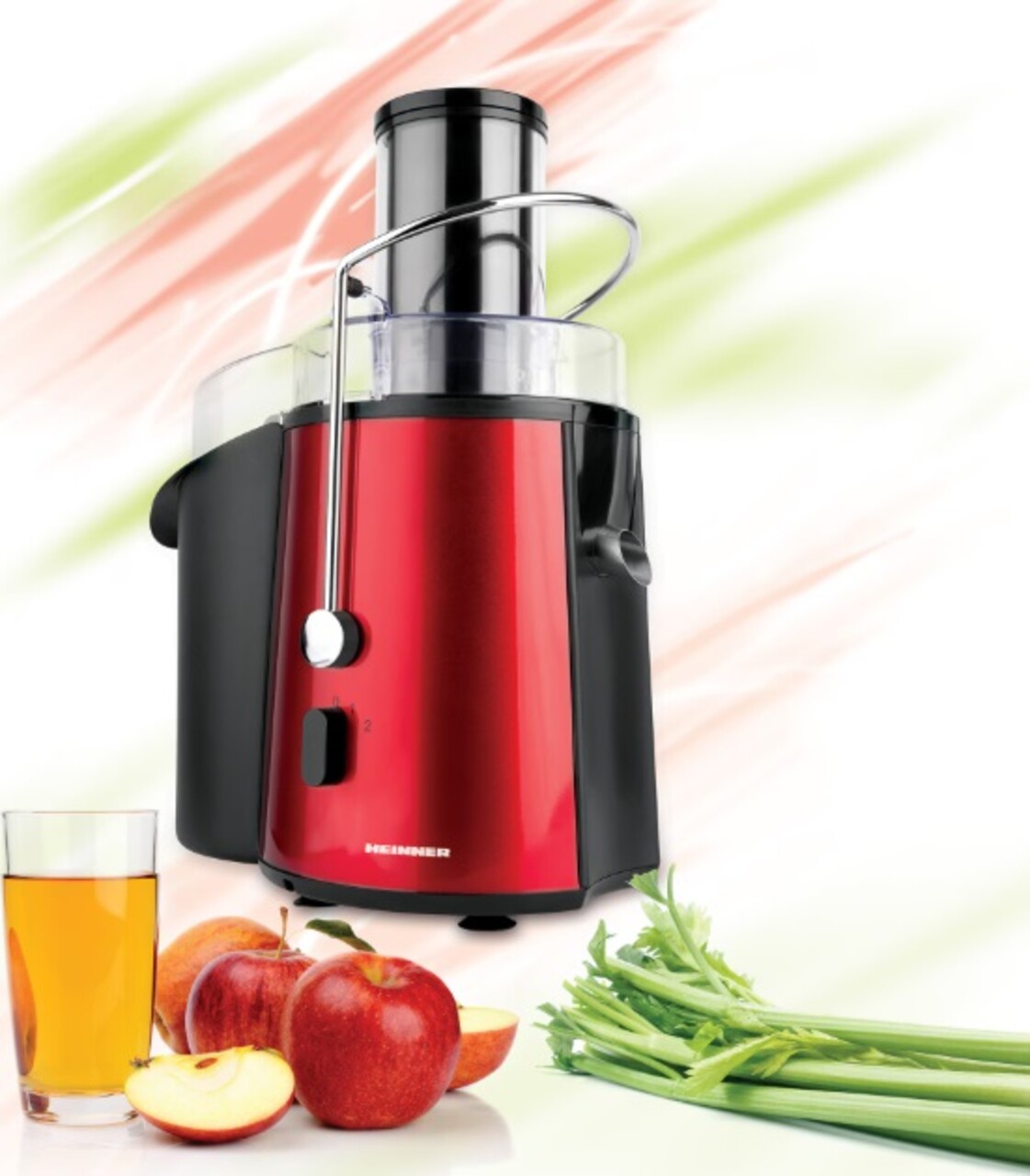 Storcator de fructe Heinner, 1000W, rosu/negru - imagine 6
